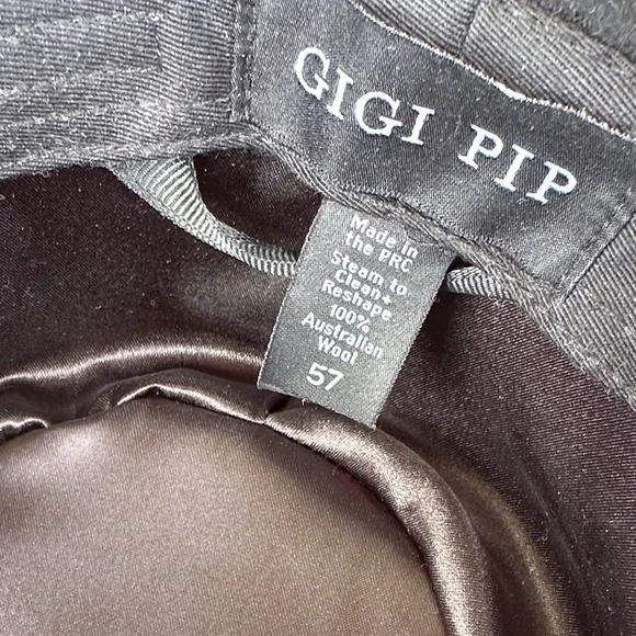 GIGI PIP MILLER FEDORA HAT Elegant Black and Tan Women's Hat - Picture 3 of 5